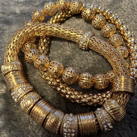 Charming Charlie gold bangle set - Picture 2 of 3